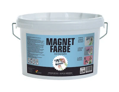 MILACOR Magnetfarbe Grau magnethaftende Wandfarbe Lösemittel frei Einfach 2,5L