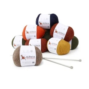 100% Alpaca Lana Set Di 3 Matasse Diteggiatura Pizzo Pettinato Peso Morbido Warm - Picture 1 of 128