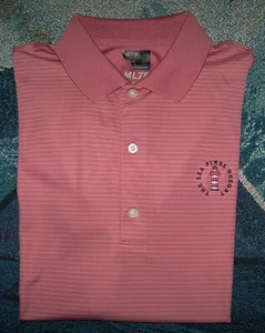 GREG NORMAN Polyester Polo Shirt SEA PINES RESORT HARBOUR TOWN GOLF LINKS Sz M - Picture 1 of 6