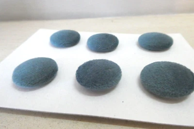 6 x BLUE TEAL PLUSH VELVET FABRIC COVERED BUTTONS - Image 1 of 4