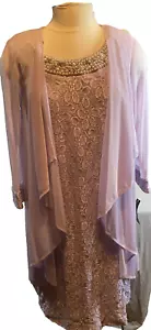 R&M Richards Jacket Dress Set Lace Lilac sz 8 Formal Mother Bride Evening - Picture 1 of 15