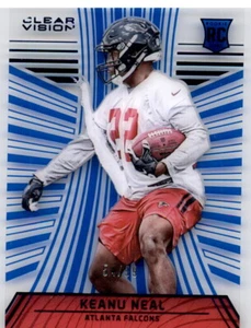 Panini Clear Vision 2016 lámina azul Keanu Neal #d/99 novato inserción de radiocontrol Falcons - Imagen 1 de 2