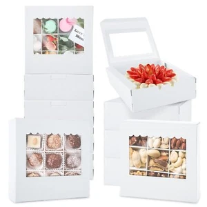 100Pcs Bakery Boxes with Window 5x5x2 Inch Cupcake Boxes Small Cake Boxes 4 C... - Picture 1 of 7