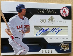 JONATHAN VAN EVERY 2008 UD SP AUTHENTIC Rookie Jersey Auto#194 Ser#443/999 NM-MT - Picture 1 of 2
