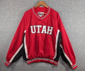 Russell Athletic Vintage Red NCAA Utah Nylon Varsity Pullover Bomber Jacket XL - Picture 1 of 16