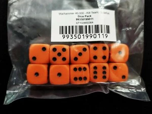 Kill Team Octarius ORANGE DICE x 10 Die D6 12mm Tabletop Games Warhammer 40K - Picture 1 of 1