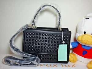 Nuevo con etiquetas Mini Cartera Deux Lux Melrose con Tachuelas, Negro - Imagen 1 de 6