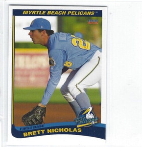 2012 Myrtle Beach Pelicans (Single-A Texas Rangers) Brett Nicholas