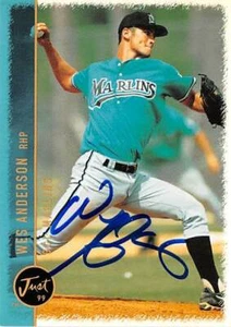Wes Anderson autographed baseball card (Florida Marlins GCL) 1999 Just Minors #2 - Picture 1 of 1