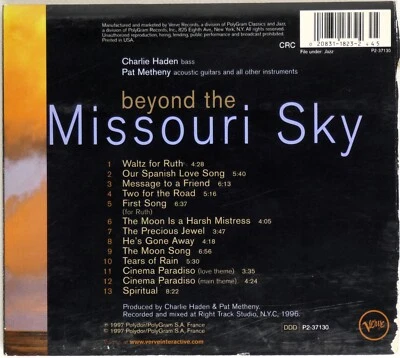 Charlie Haden & Pat Metheny ‎– Beyond The Missouri Sky CD  -Missing front cover. - Image 1 of 4