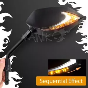 VAWiK LUCIFER Black Mirror Hi-Rise Stem + 2 LED E-mark fits Harley Electra Glide - Bild 1 von 10