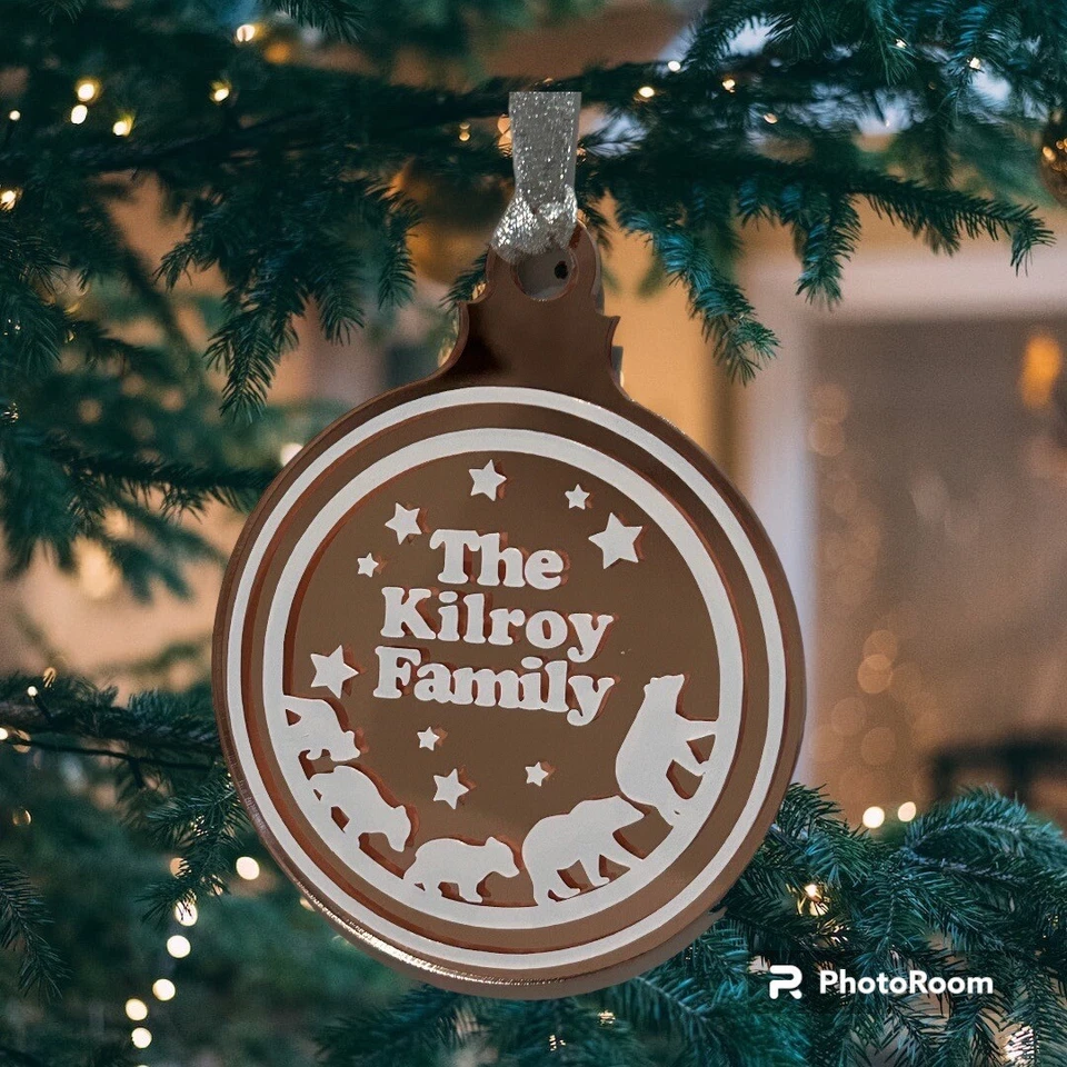 Personalised Christmas Family Polar Bear Xmas Bauble Decoration - Image 1 of 3