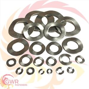 CRINKLE WASHERS A2 STAINLESS STEEL M2 M2.5 M3 M4 M5 M6 M8 M10 M12 M16 WAVE WAVEY