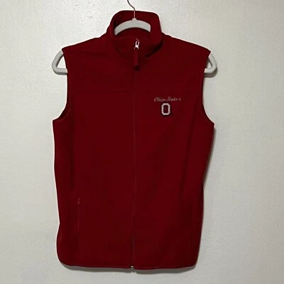 Colosseum Ohio State Buckeyes Fleece Vest Women Sz Medium Zip Pockets - Image 1 of 4