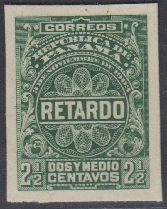 PANAMÁ 1904 TARIFA TARDÍA Sc I3 VERDE A PRUEBA DE IMPERFECCIONES EN TARJETA SIN USAR EN MUY BUEN ESTADO Foto 1 de 1