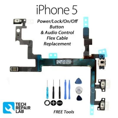 Power Button/Lock On/Off Volume/Mute/Silent Replacement with Tools FOR iPhone 5 - Image 1 of 2