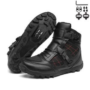 Mens Motorcycle Shoes MTB Cycling Bike Road Bicycle Sneaker Tenis Off Road Boots - Picture 1 of 28