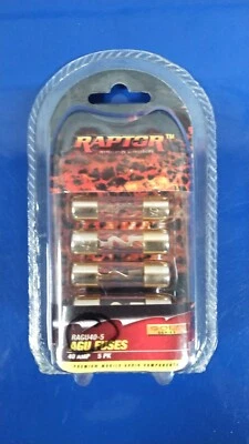 Juego de 3 fusibles de audio enchapados en oro Raptor AGU 5 Pack 40 Amp 40A  Foto 1 de 4
