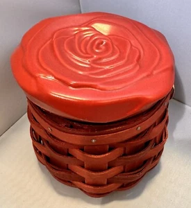 Longaberger 2014 Sweetheart Mini Rosebud Ceramic Top Basket RARE - Picture 1 of 9