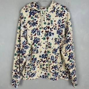 Rag & Bone men size XL Damon hoodie beige floral cotton slub terry cloth - Picture 1 of 14