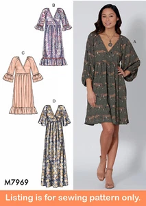 SEWING PATTERN Sew Women Clothes Dress Long Short Boho Style Easy Plus Size 7969 - Picture 1 of 3