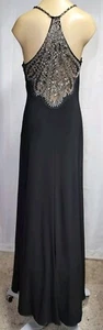 Abito da sera vintage cache con perline nero LBD taglia 2 Hollywood glamour - Foto 1 di 23