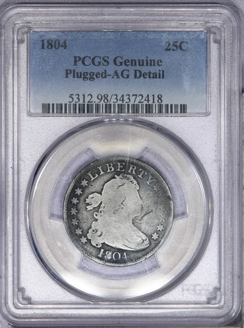 1804 Draped Bust Quarter 25c PCGS AG Details Cover