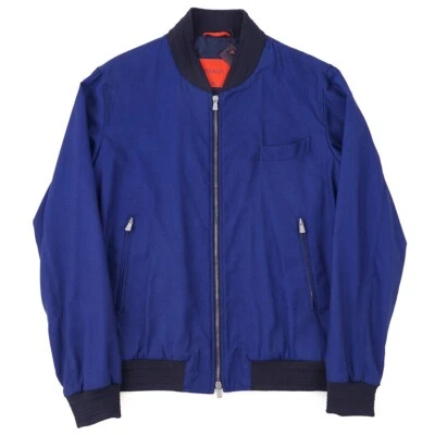 Isaia Napoli Royal Blue Technical Cashmere Bomber Jacket M (Eu 50) NWT - Image 1 of 4