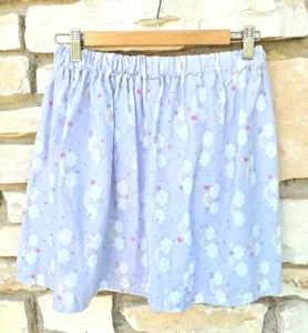 Handmade Light Purple Rainbow 🌈 Floral Print Kawaii Cute Mini Skirt Size S - Picture 1 of 2