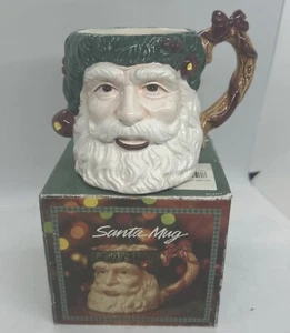 Tazza vintage ceramica vittoriana Babbo Natale nastro frutta - Foto 1 di 6