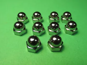 M6-1.0 ACORN DOME NUT CHROME STEEL JIS YAMAHA HONDA KAWASAKI SUZUKI (12 PACK) - Bild 1 von 3