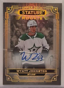 Wyatt Johnston 2022-23 Upper Deck Statura Rookie Auto Foto Variante 26/49 Stelle - Foto 1 di 2