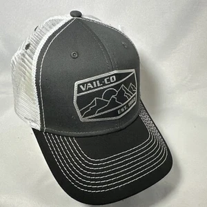 Nuevo Vail Co Est 1962 Negro Plata Blanco Malla Clásico Afilado Gorra de Pelota Sombrero - Imagen 1 de 19