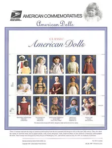 #518 32c Classic Dolls MS15 #3151 USPS Commemorative Stamp Panel - Picture 1 of 1