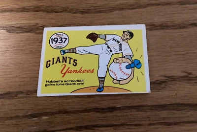 1968  Fleer Laughlin, 1937 world series, Giants versus Yankees - Image 1 of 2