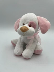 Amscan rosa weiß Welpe Hund Plüsch Punkte Schleife weich liebevoll 8 Zoll bestickt genäht 2010 - Bild 1 von 10