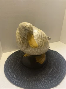 1960er Vintage Pappmaché große fette Zeitungen Ente 10” T x 14” L, Holzständer - Bild 1 von 17