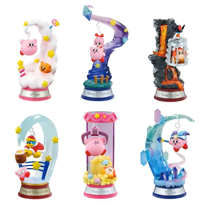 Re-Ment Kirby PVC Figure Swing Twinkle Traveler Kirby Waddle Dee King Dedede Toy - Image 1 of 1