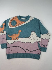 Aelfric Eden Pullover Herren XS Dinosaurier Print Strickpullover Animal - Bild 1 von 20