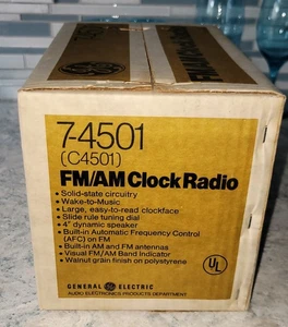 Radio Reloj Despertador Vintage General Electric GE Modelo Nº 7-4501 Retro AM FM SELLADO - Imagen 1 de 10