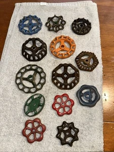 13 Vintage Industrial Metal Outdoor Faucet Hose Bib Handles Knobs Steampunk Art - Picture 1 of 16