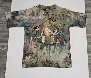 Jurassic Park Vintage 1997 Unkind To Mankind Velociraptor Logo Front Shirt Sz M - Picture 1 of 5