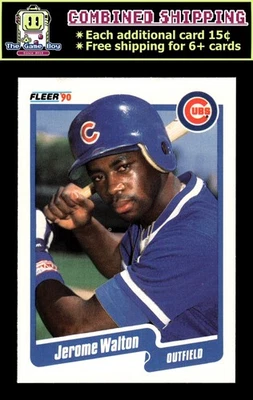 1990 Fleer #44 Jerome Walton - Chicago Cubs - Image 1 of 2