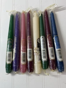 Candela Vintage Lite Bougie Effilee Candele Coniche Verde Borgogna Blu Sigillata 8 - Foto 1 di 5