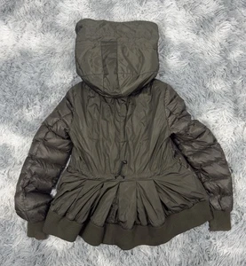 Moncler Cham Down Jacket Big Hood 0 S 18”ptp 1 Khaki Coat Puffa Bady  - Picture 1 of 13