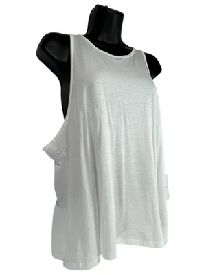 BEYOND YOGA To The Point Muscle Tank Top Sz L White Racerback Twist Pima Cotton - Image 1 of 4