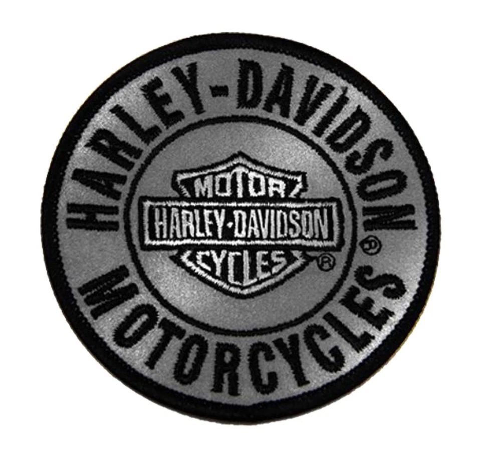 Harley-Davidson 3in. Embroidered Reflective Round B&S Logo Emblem Sew-On Patch - Image 1 of 1