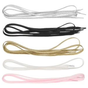 5 Paar glänzende Schnürsenkel flach Glitzer Shoe Laces Schuhe Zubehör - Bild 1 von 12