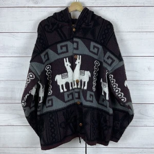 Tejidos Ruminahui Native Wool Jacket Hoodie Sweater Size XL - Picture 1 of 6