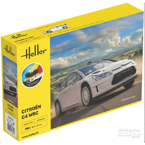 CITROEN C4 WRC "STARTER KIT CON COLORI" 1:24 Heller Kit Auto Nouveau modèle - Photo 1/1